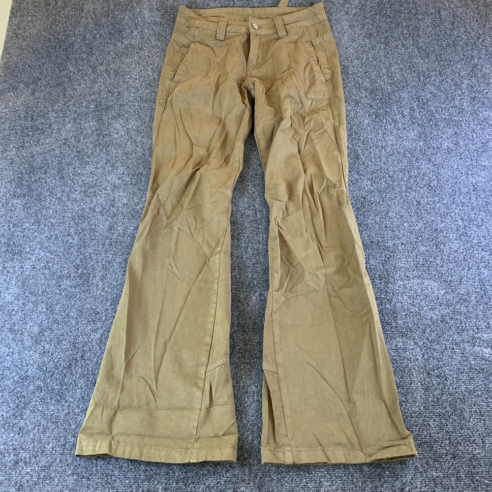 J. Galt Shanghai Cargo Pants Womens S Khaki Cotton Adjustable Buckle Flared Leg